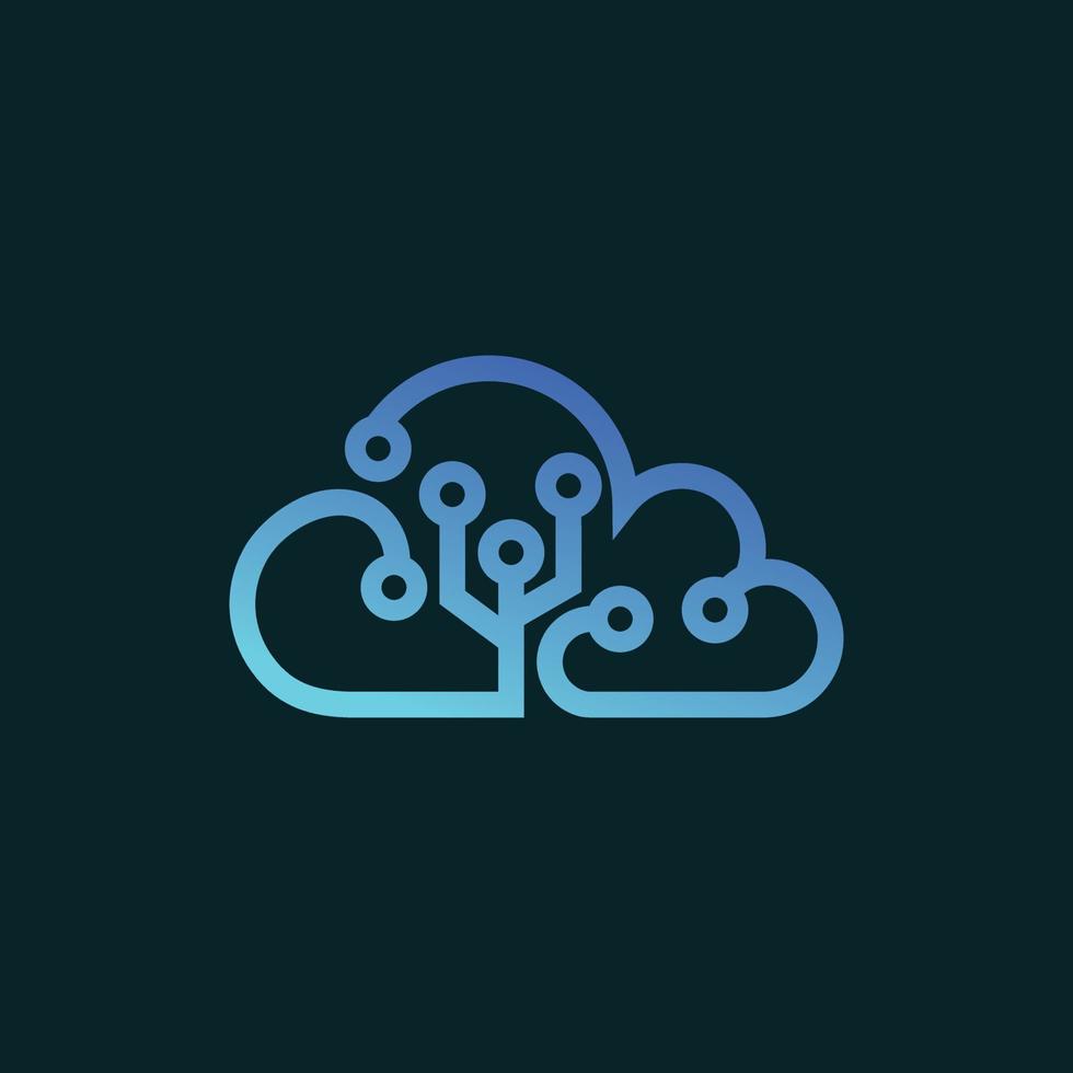 Cloud Circuit Technology Modern Logo vector