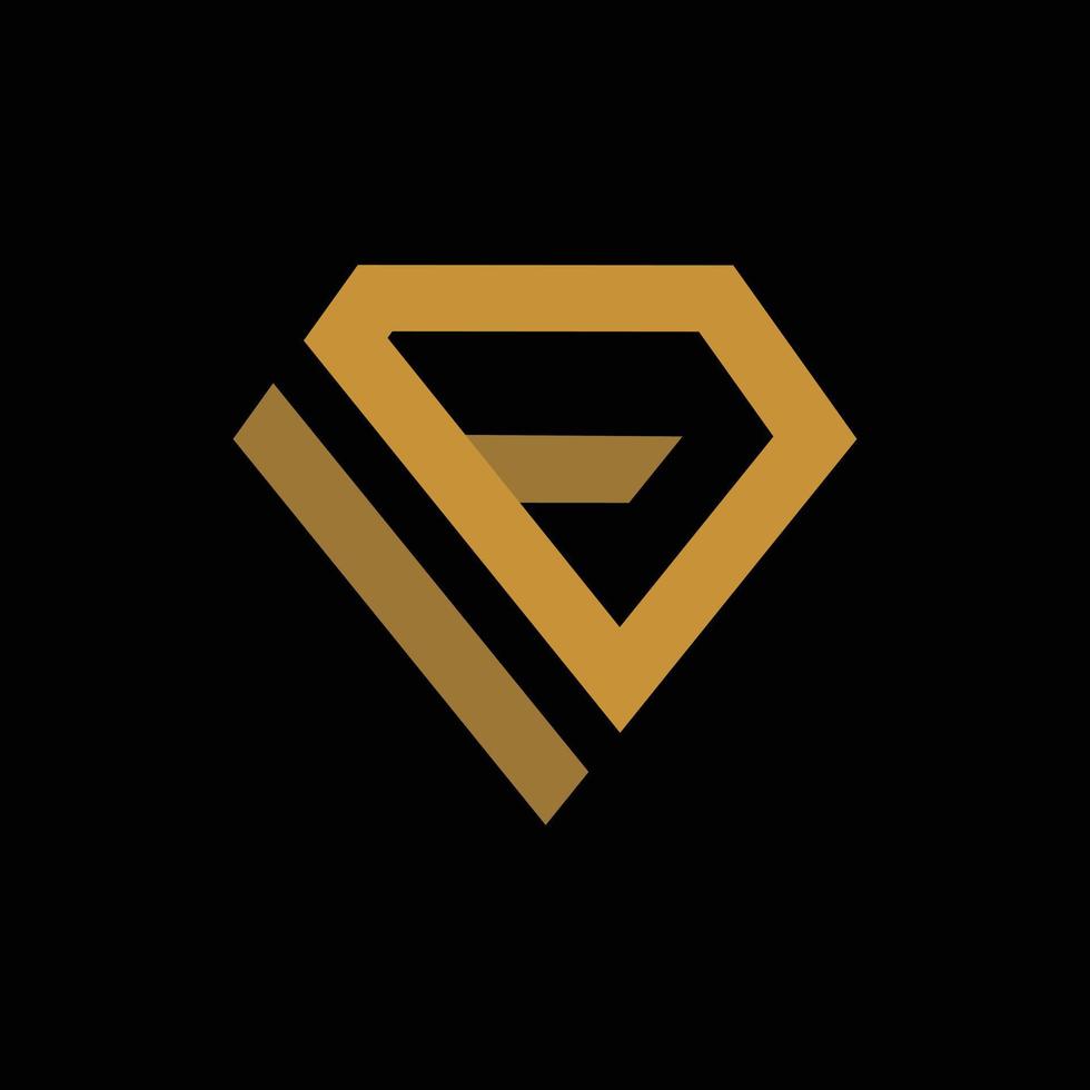 Letter F Diamond Geometric Logo vector
