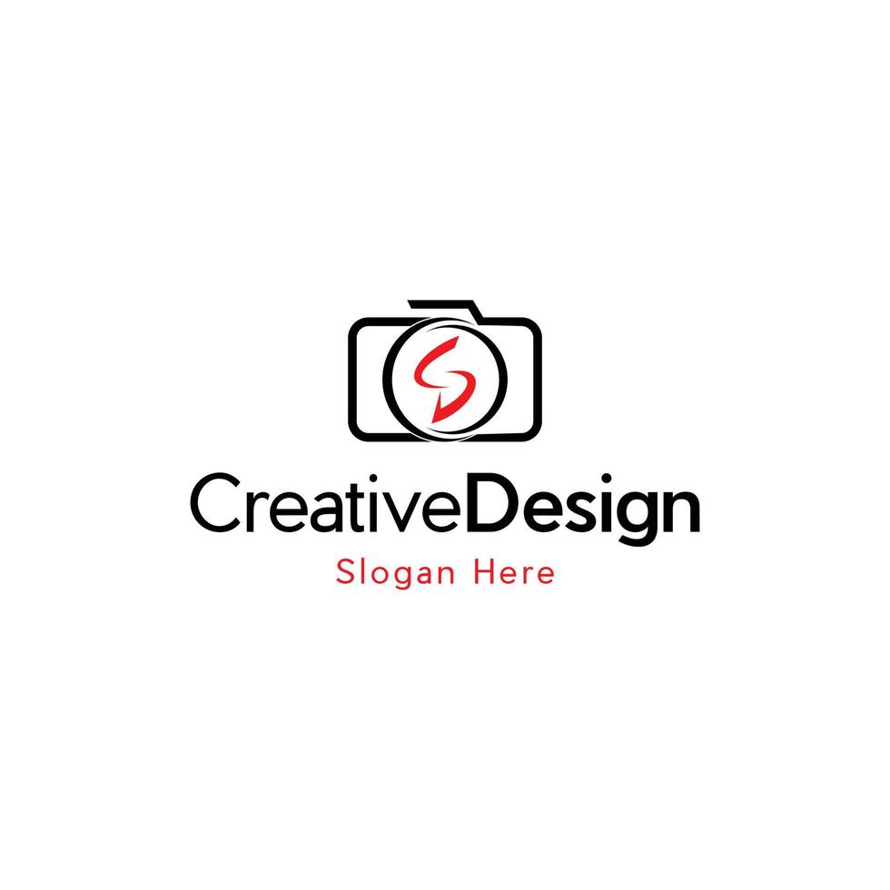 Letter S Camera Photograph Simple Logo vector