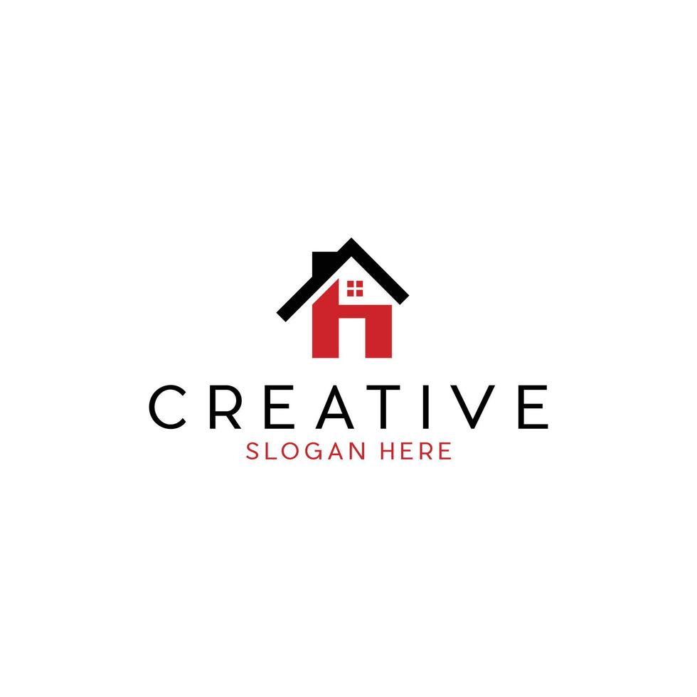letra h hogar minimalista moderno logo vector