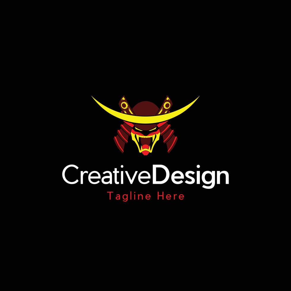 cabeza shogun ilustración logotipo creativo vector