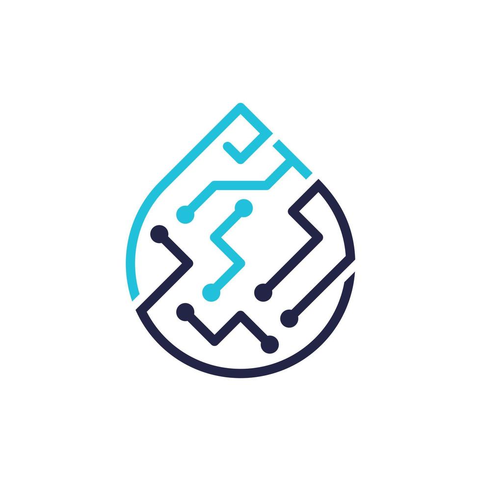 Drop circuit modern technology logo vector