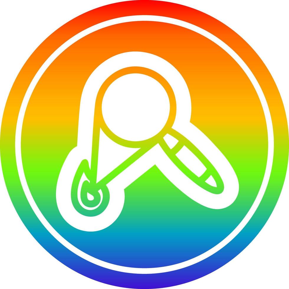 magnifying glass burning circular in rainbow spectrum vector