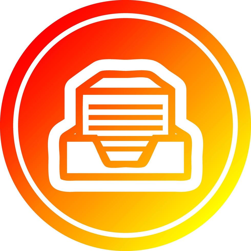 office paper stack circular in hot gradient spectrum vector
