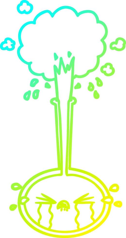 cold gradient line drawing crying cartoon science experiment crying vector