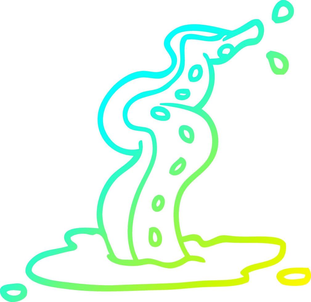cold gradient line drawing cartoon spooky tentacle vector