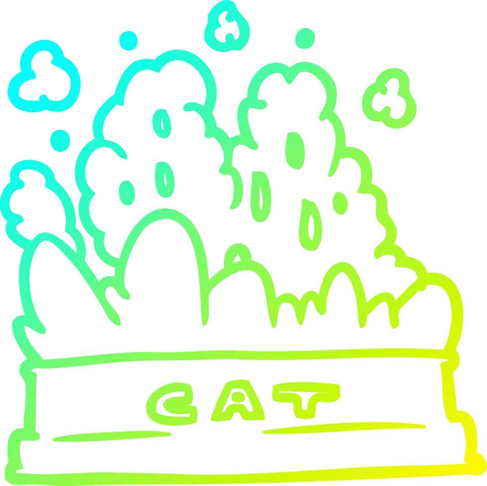 cold gradient line drawing bowl of cat food vector