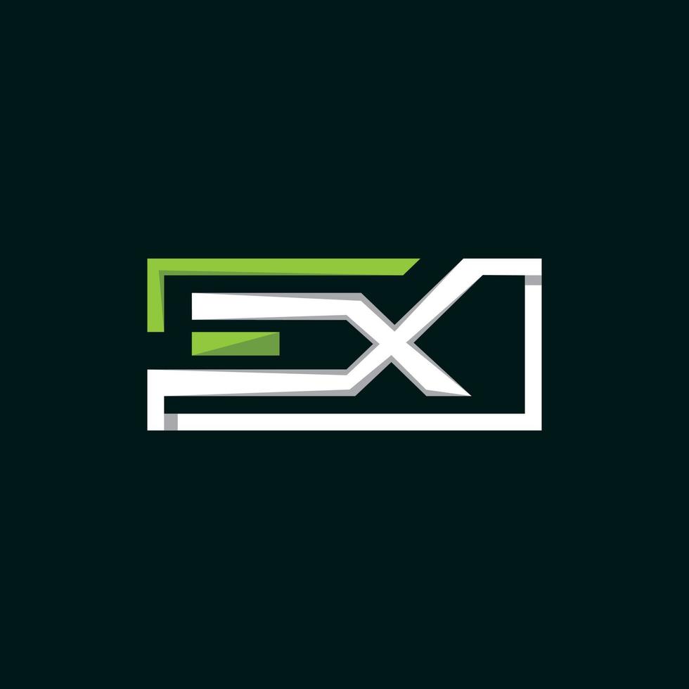 Letter EX square creative modern logo vector