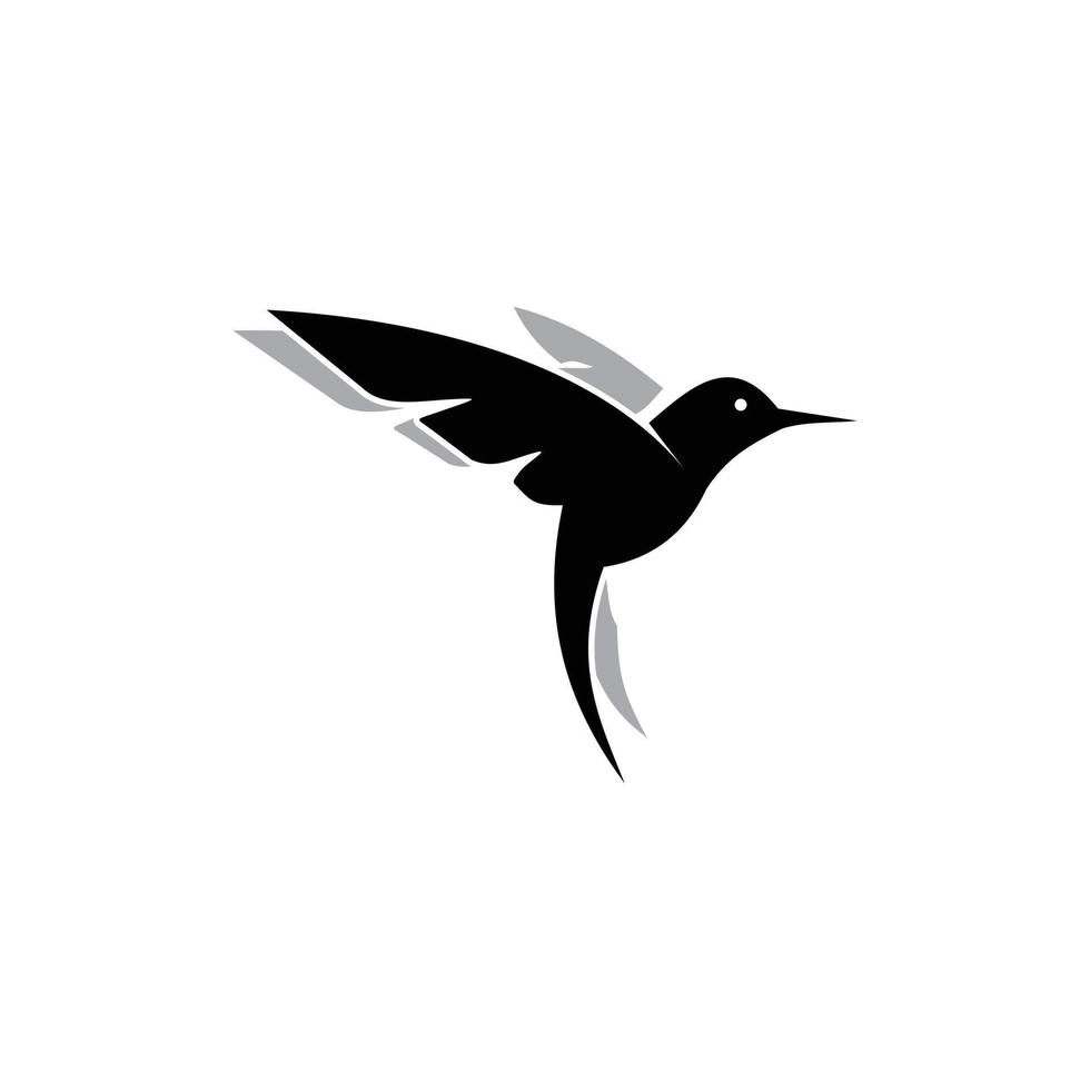 colibrí silueta geométrica simple logo vector