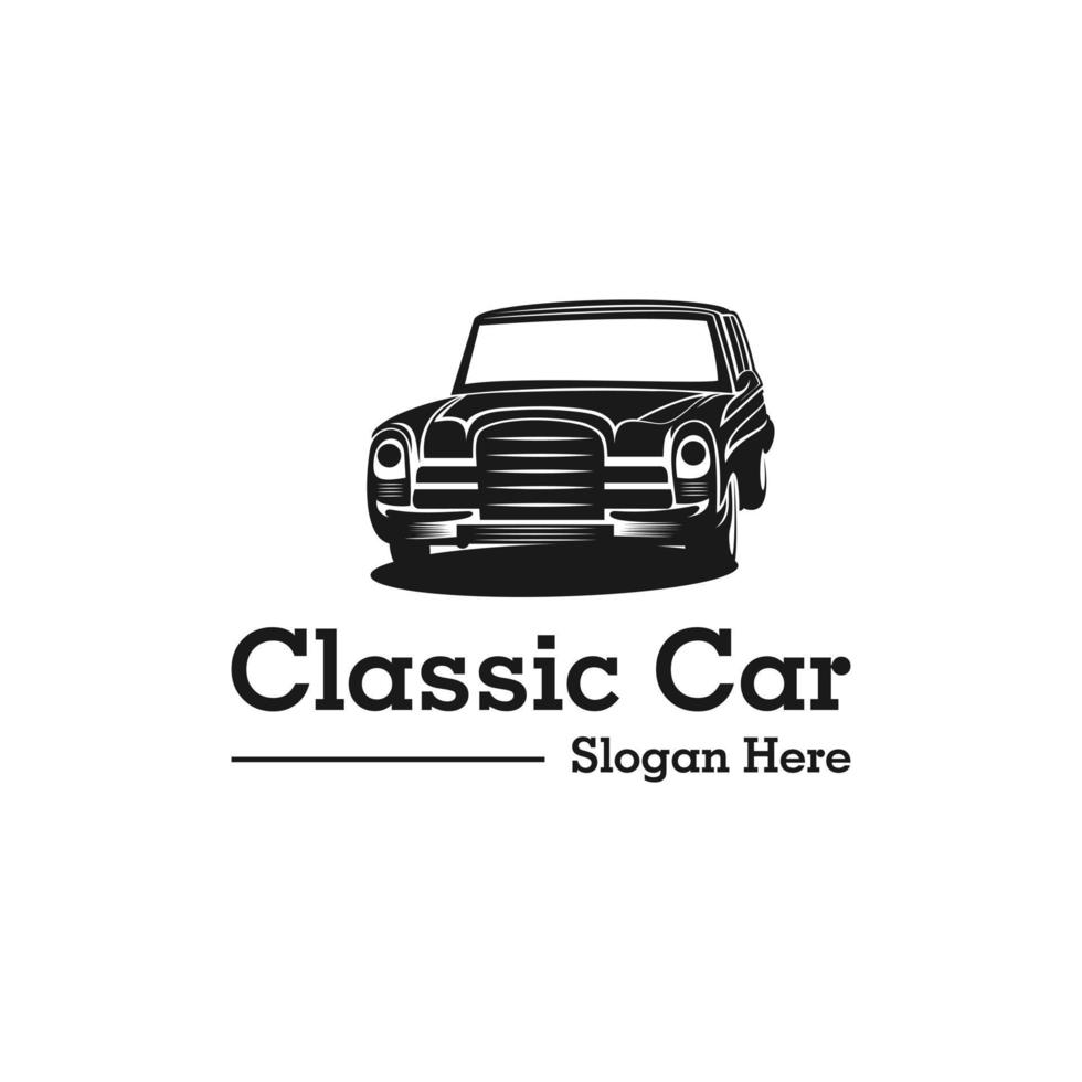 logotipo de ilustración de transporte de coche clásico vector