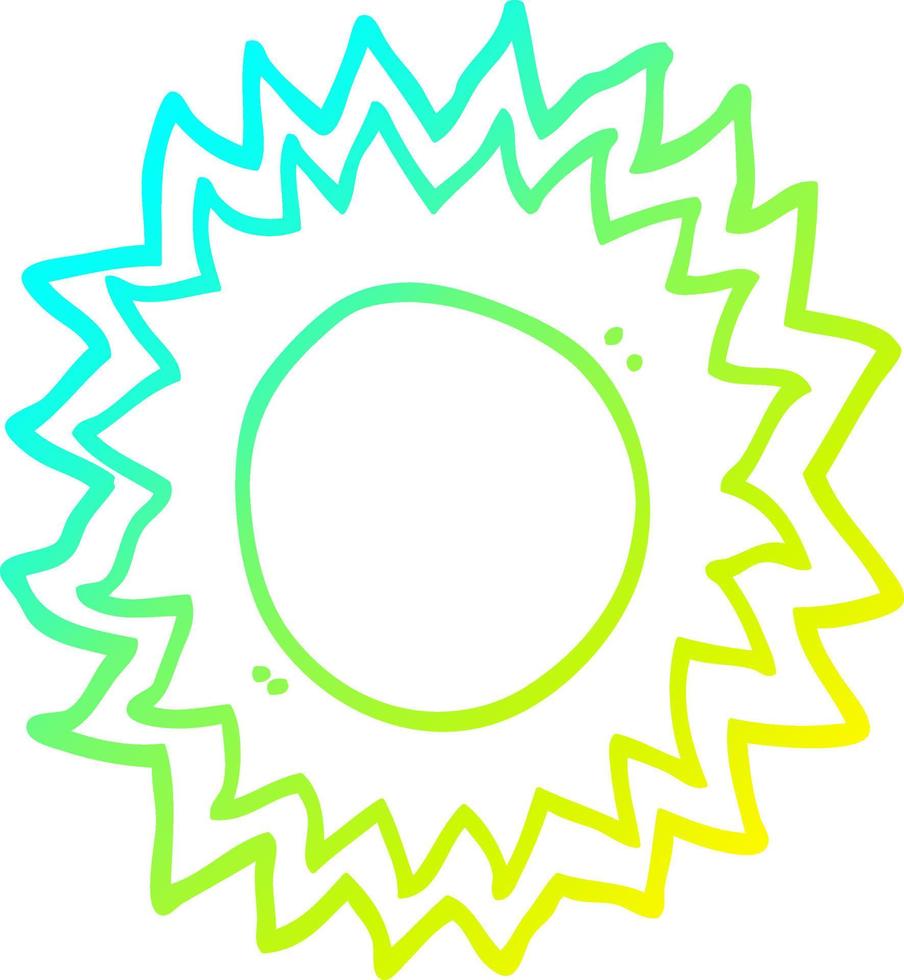 cold gradient line drawing cartoon sun vector