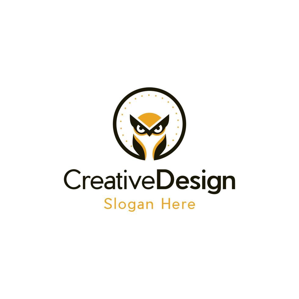 logotipo creativo simple pájaro búho vector