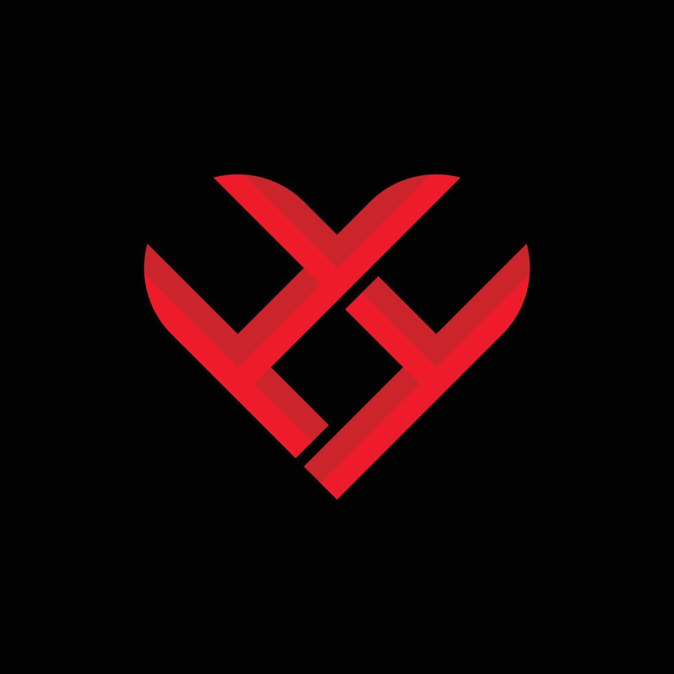 Letter HH Love Modern Creative Logo vector