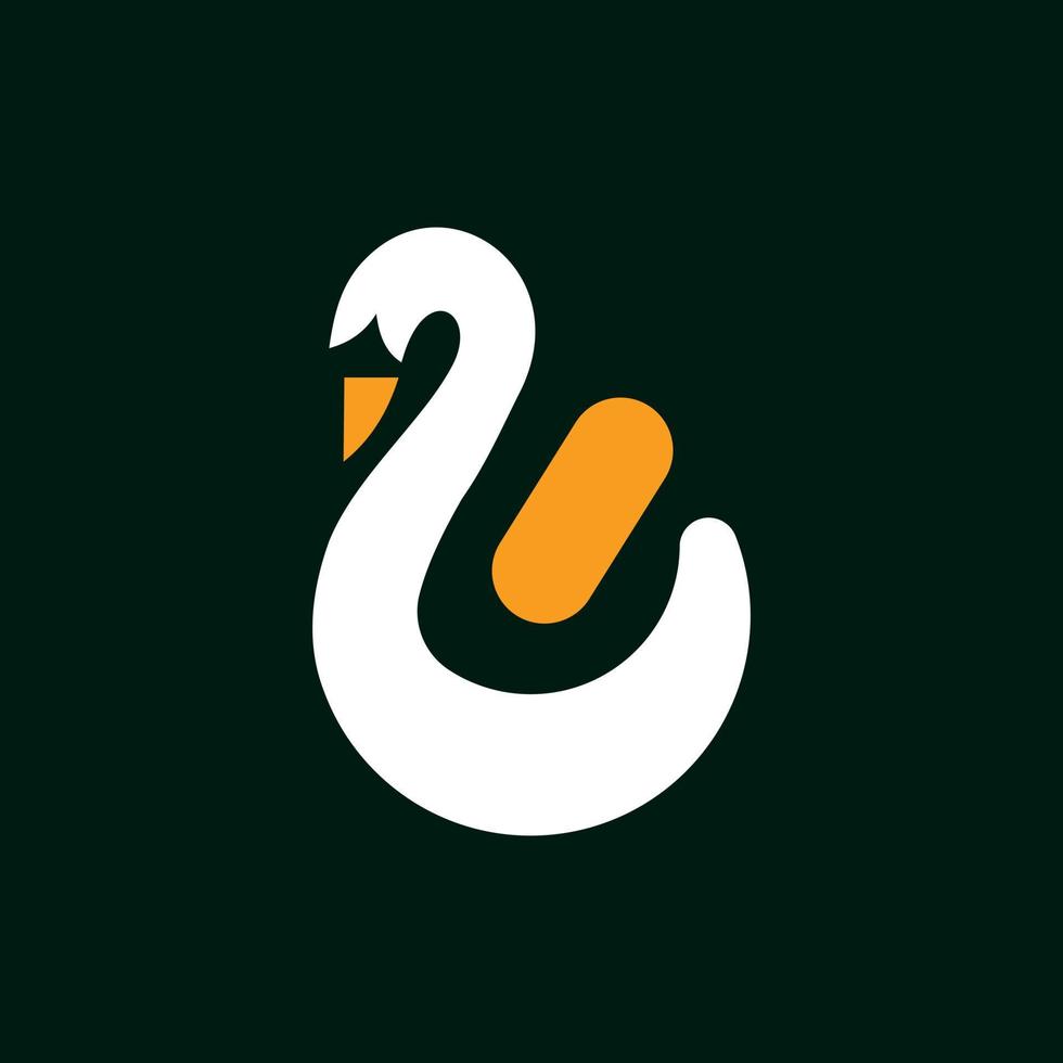 Swan Geometric Modern Simple Logo vector