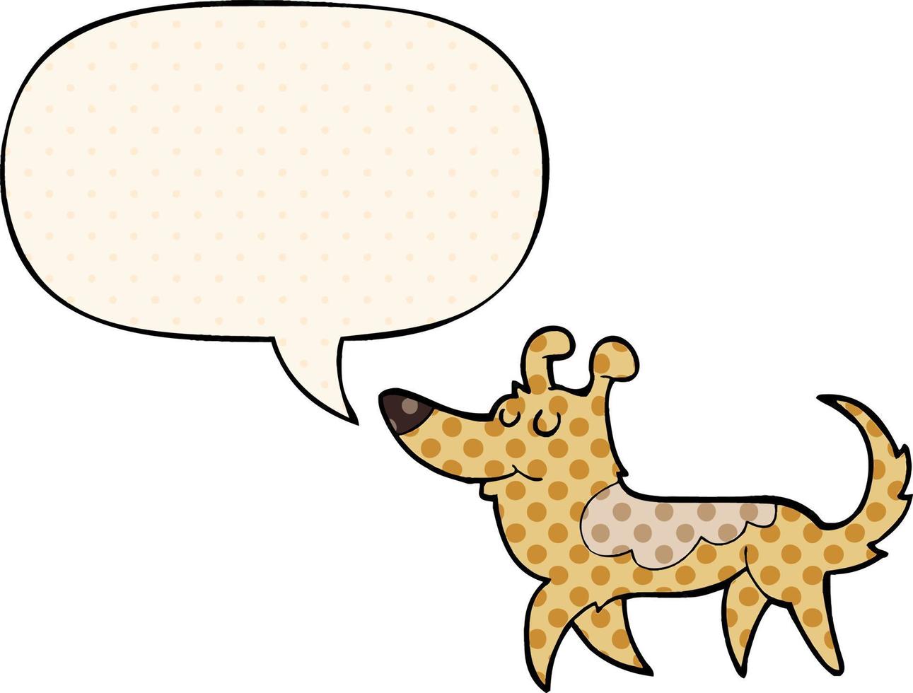 cartoon dog and speech bubble in comic book style vector