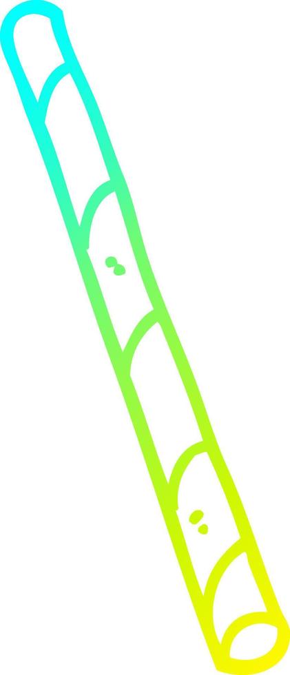 cold gradient line drawing cartoon striped straw vector