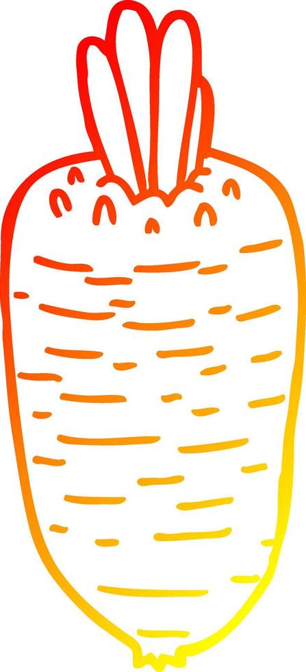 warm gradient line drawing cartoon vegetable vector