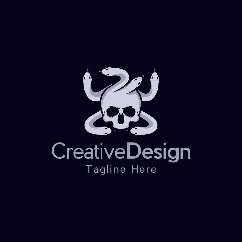Skull Medusa Illustration Creative Logo vector