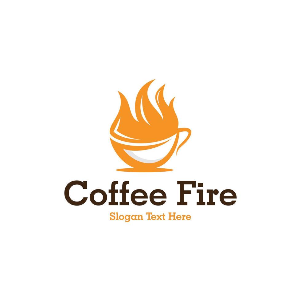 Coffee Fire Creative Simple Logo vector