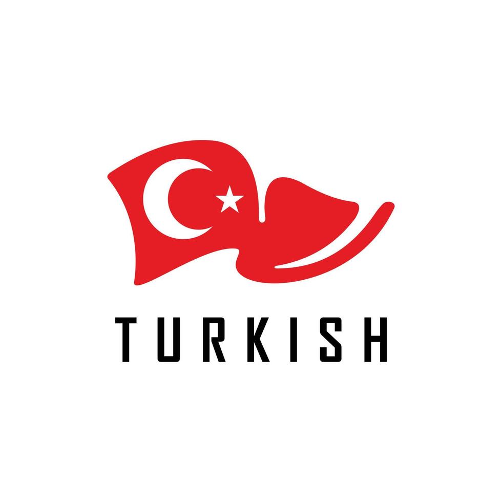 Flag Of Turkish Simple Logo vector