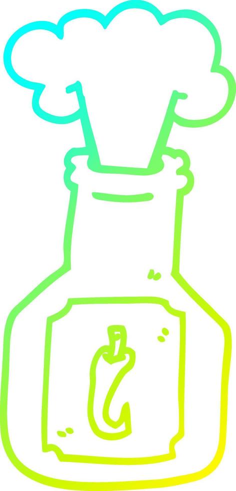 cold gradient line drawing cartoon hot chili sauce vector