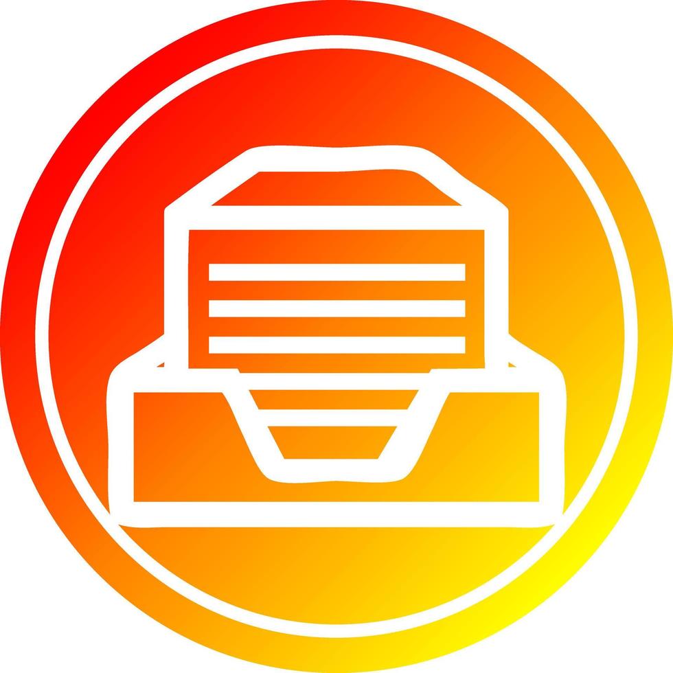 office paper stack circular in hot gradient spectrum vector