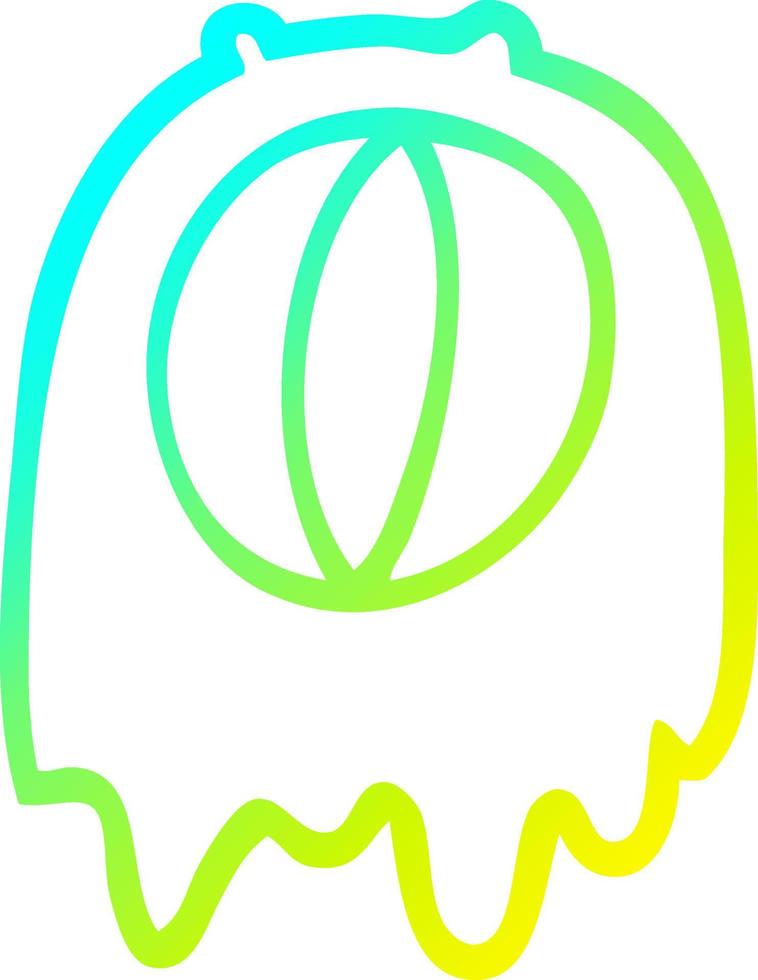 cold gradient line drawing cartoon spooky ghost vector