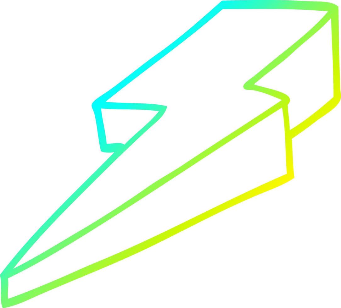 cold gradient line drawing cartoon decorative lightning bolt vector