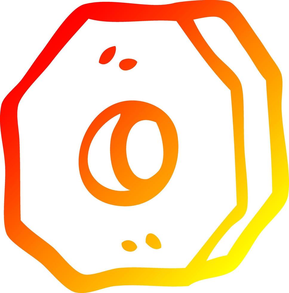 warm gradient line drawing cartoon screw nut vector
