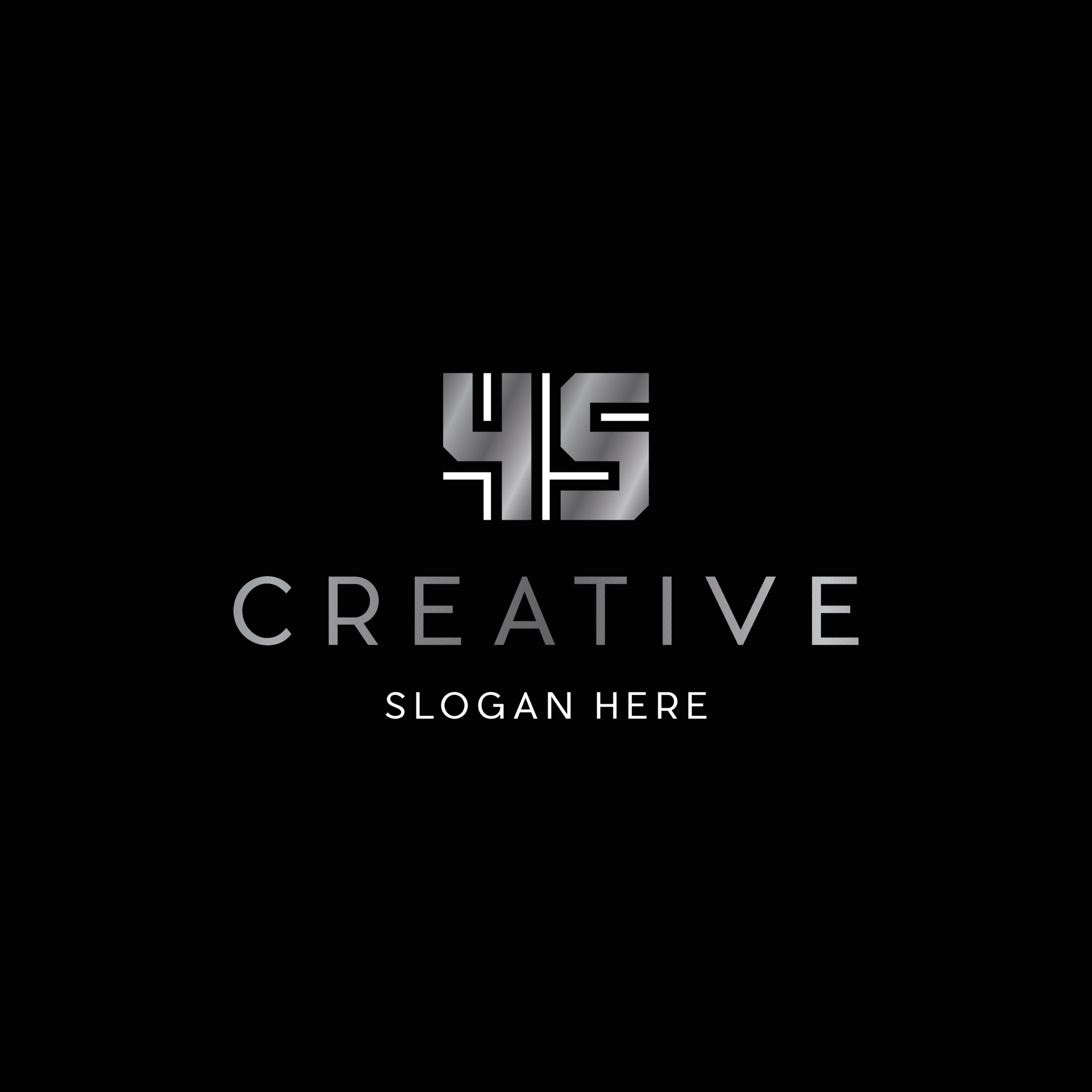 Number 45 Metallic Monogram Logo 10606207 Vector Art at Vecteezy