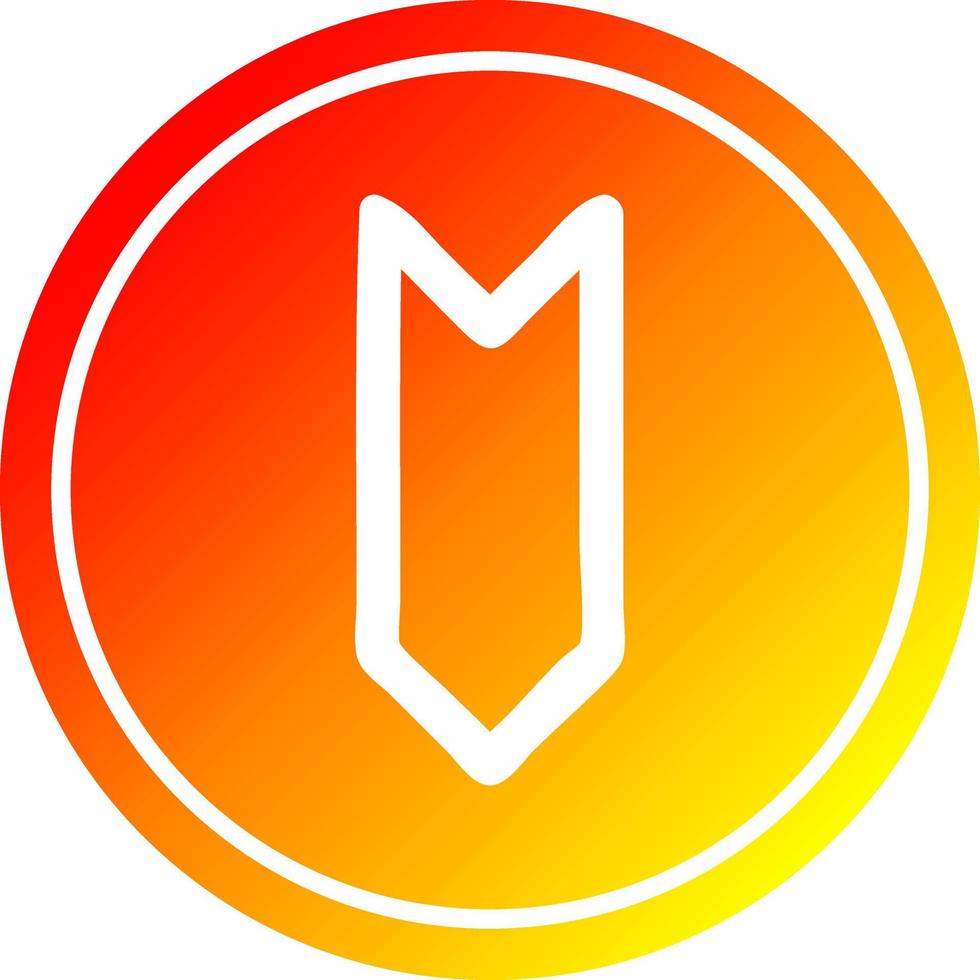 decorative arrow circular in hot gradient spectrum vector