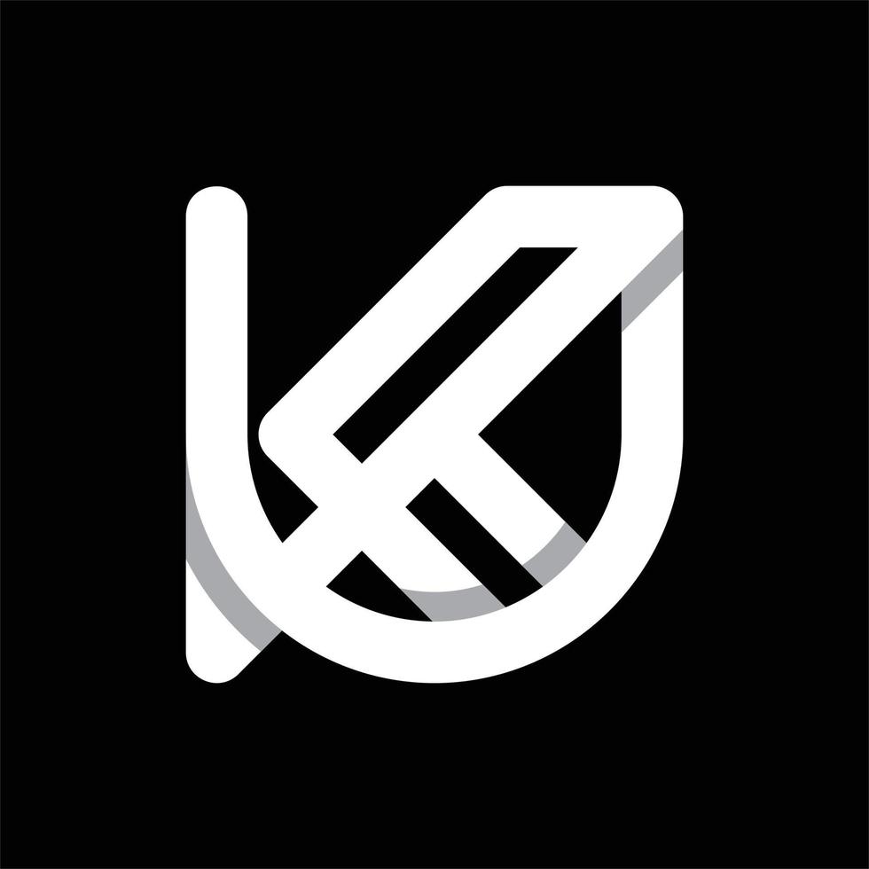 Letter UK KU Monogram Geometric Logo vector