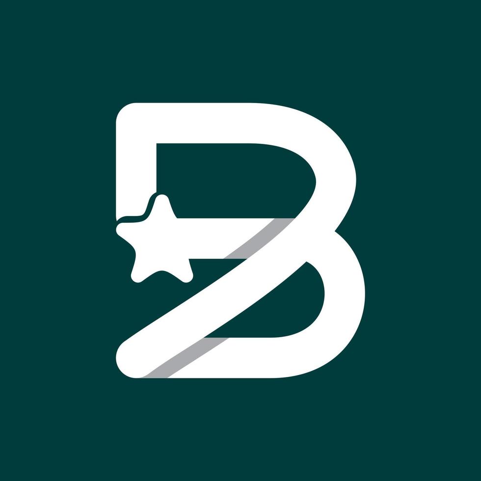 Letter b star monogram modern creative logo vector