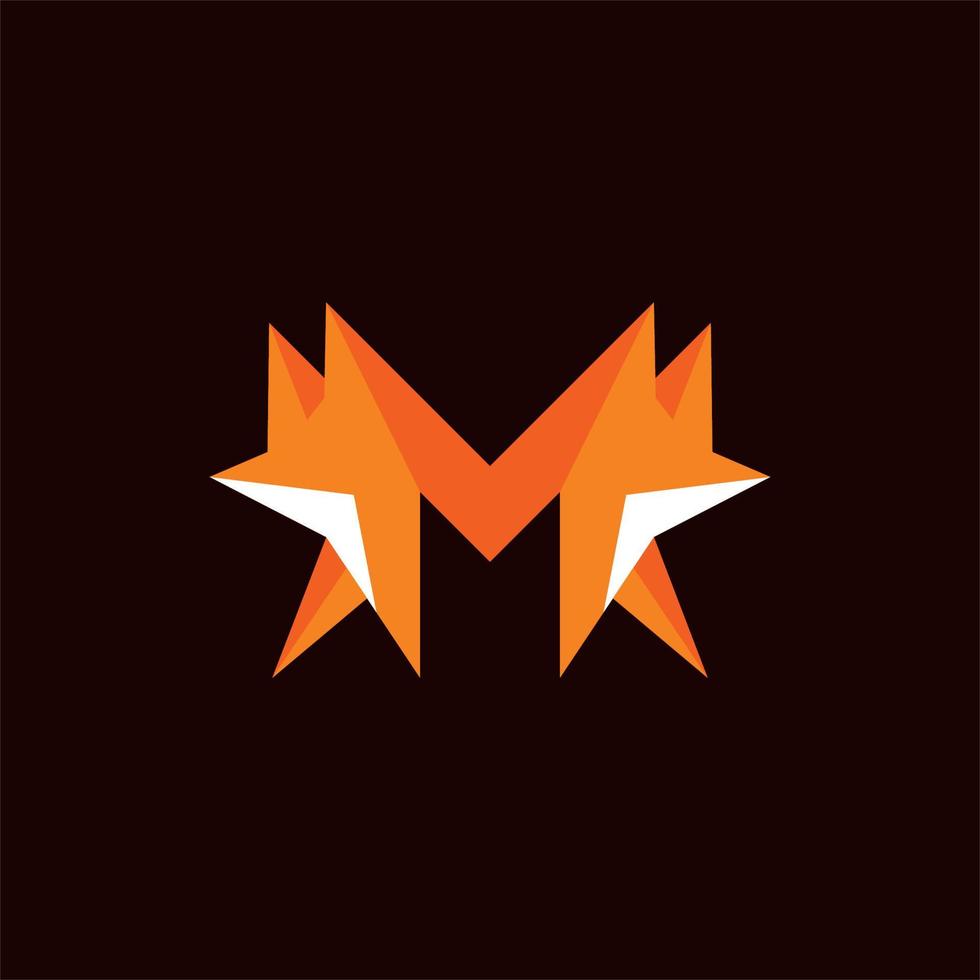 Letter M Fox Modern Geometric Logo vector