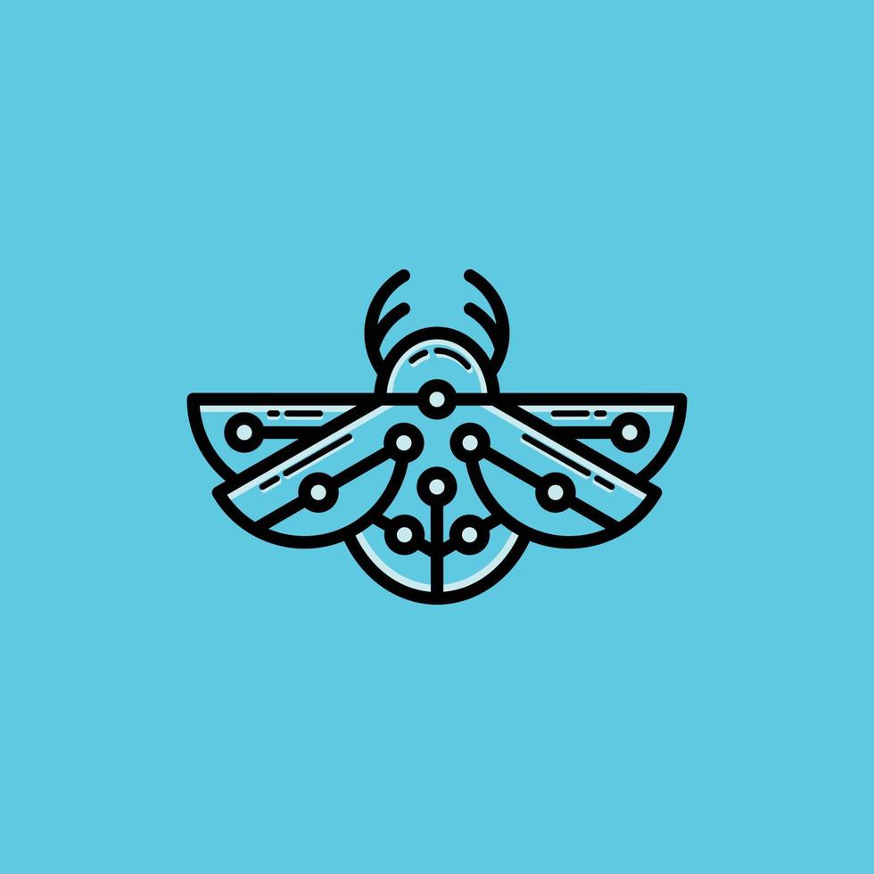 Bug Circuit Technology Modern Logo vector