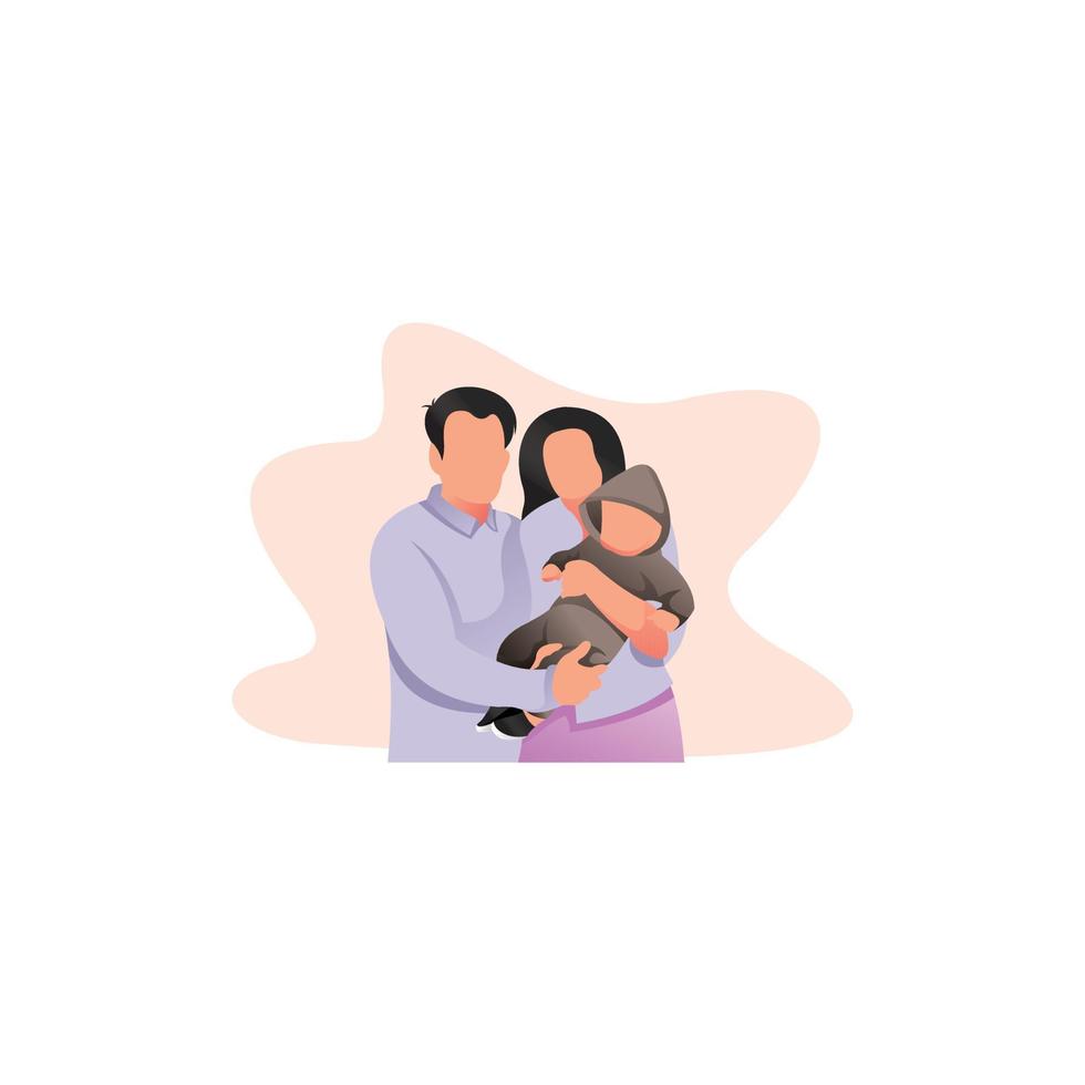Happy Family Illustration Creative Design vector