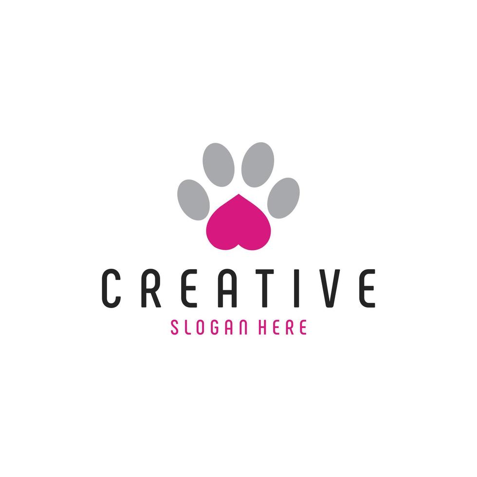 Love Paw Simple Modern Creative Logo vector