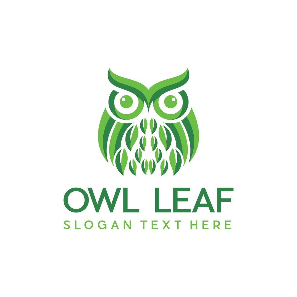 Bird Owl Leaf Ecology Logo vector