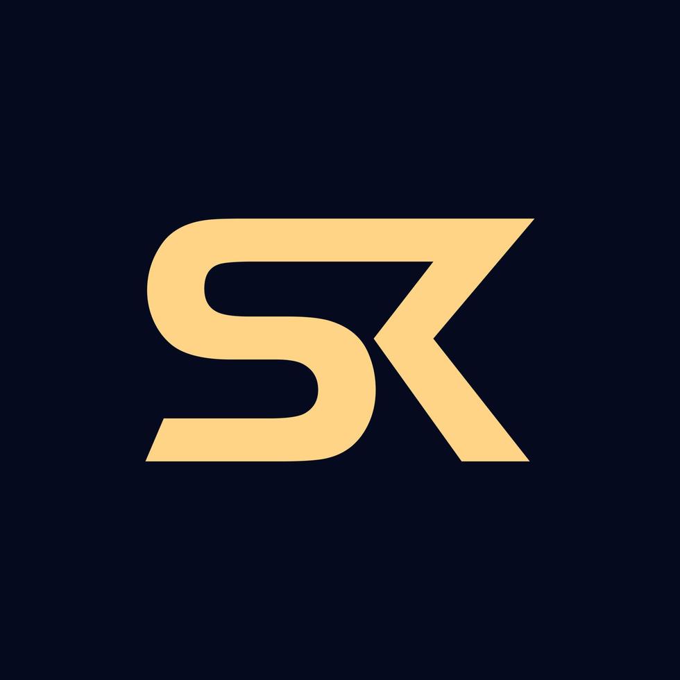 Letter SK Monogram Simple Modern Logo vector