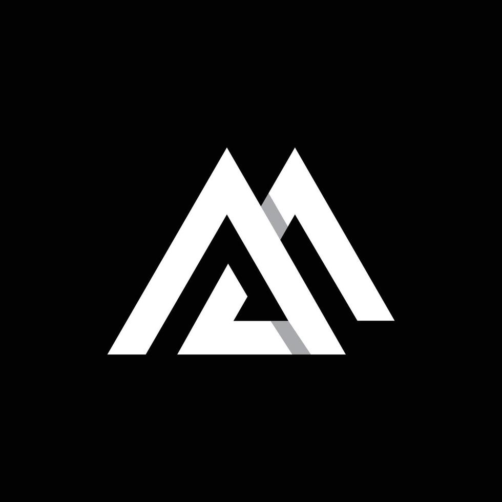 Letter AS Mountain Geometric Logo vector