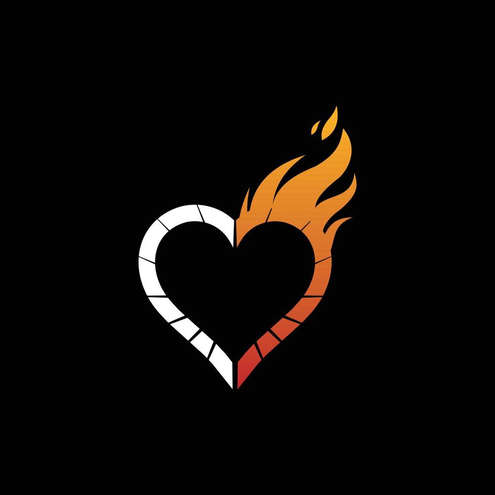 Love Burn Fire Media Modern Logo vector