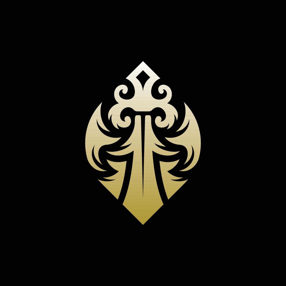 Sword Ornament Luxury Abstract Logo vector