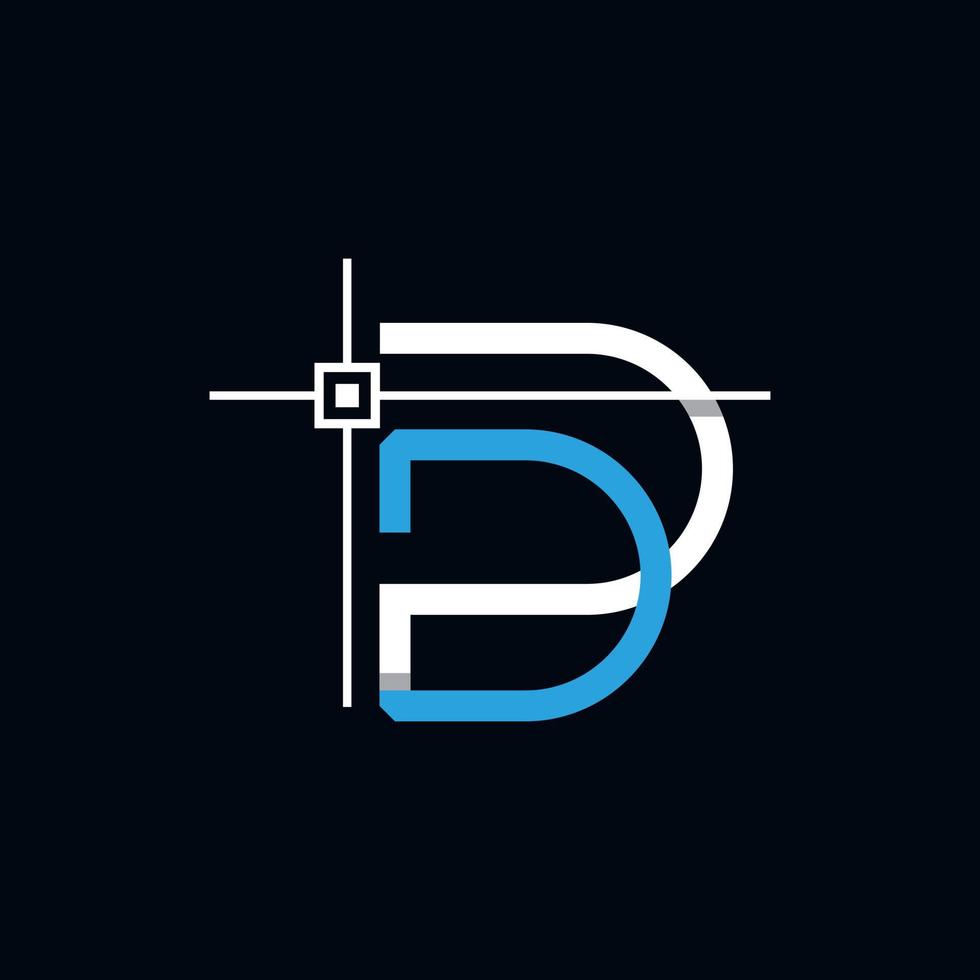 Letter DP Auto Cad Modern Logo vector