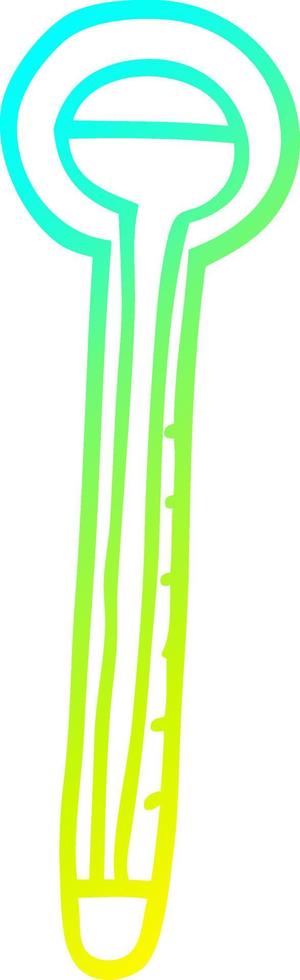 cold gradient line drawing cartoon thermometer vector