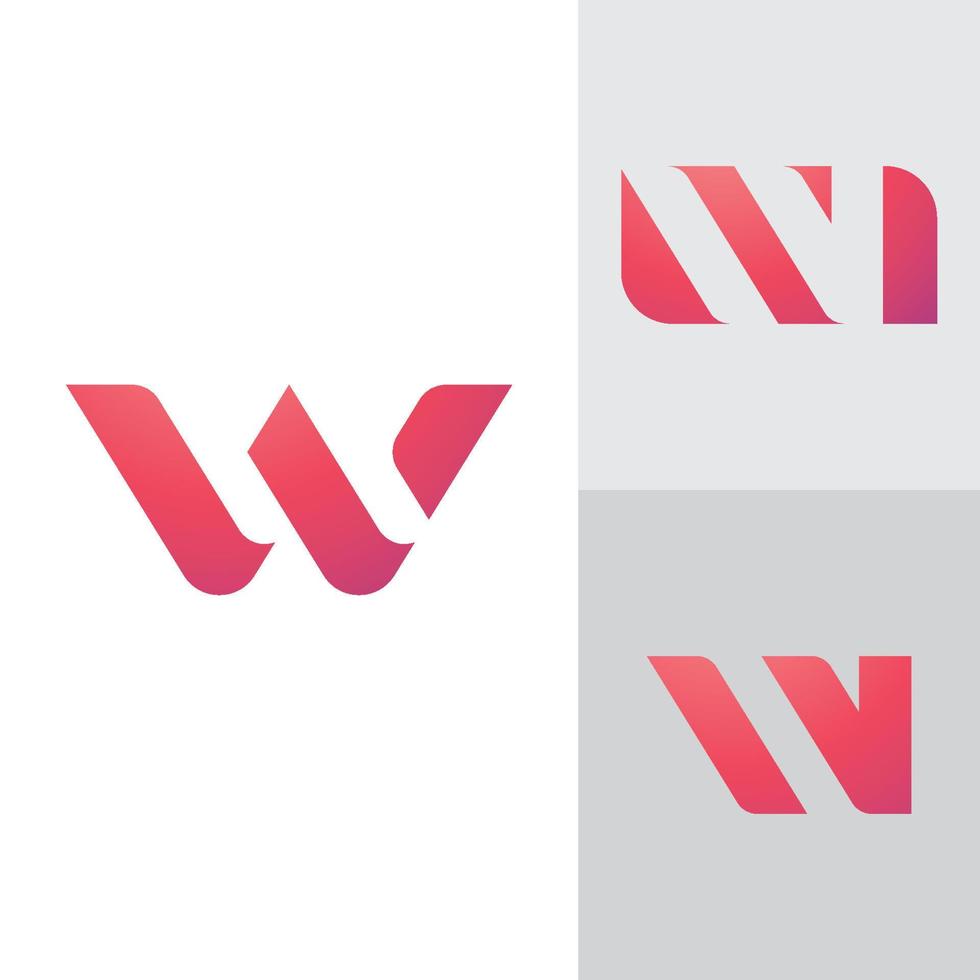 w diseño de logotipo y plantilla. letras creativas basadas en iniciales de icono w en vector. vector