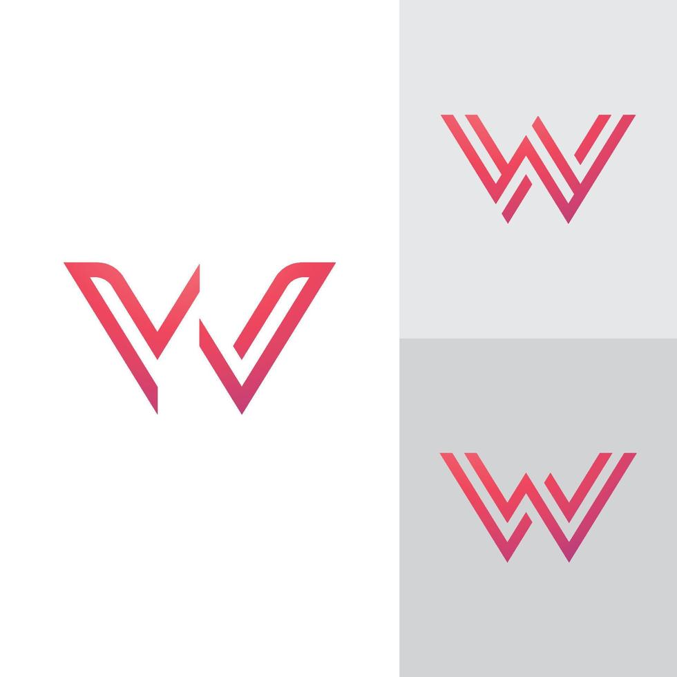 W Logo Design and template. Creative W icon initials based Letters in vector. vector