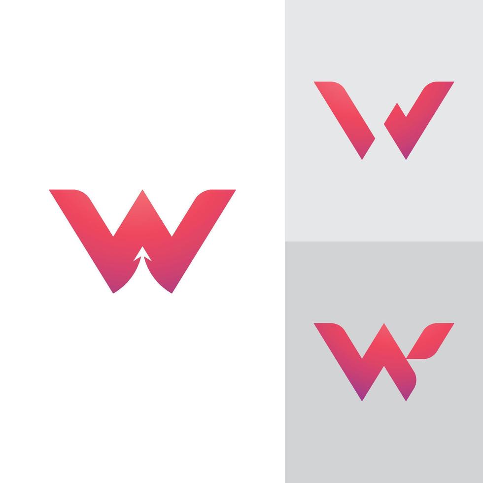 W Logo Design and template. Creative W icon initials based Letters in vector. vector