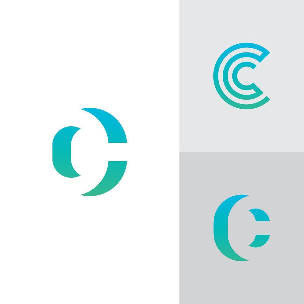 c diseño de logotipo y plantilla. letras creativas basadas en las iniciales del icono c en el vector. vector