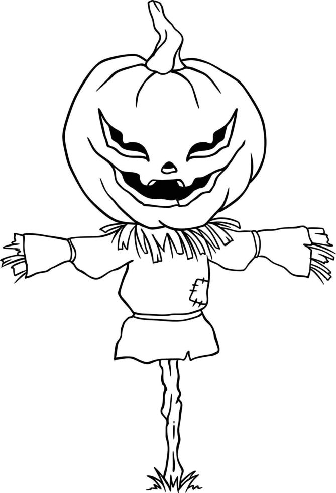 Pumpkin Halloween Scarecrow vector