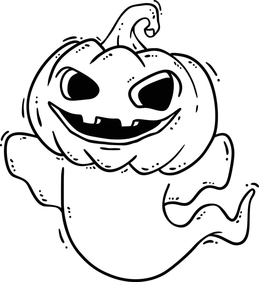 Funny Halloween Pumpkin Ghost vector